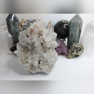 Clear Quartz Crystal Cluster Dual Sided